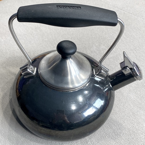 Vintage Chantal Tea Pot Kettle Whistling Stovetop Onyx Black Stainless Steel !! - Picture 3 of 14